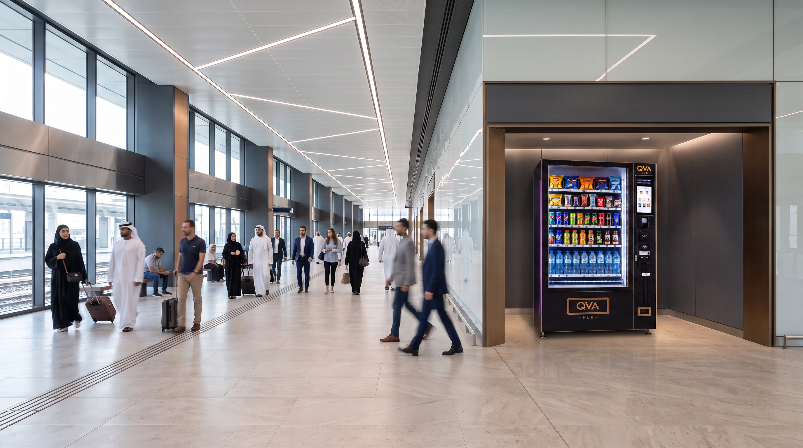 QVA HUB installed in a metro & transport hubs environment