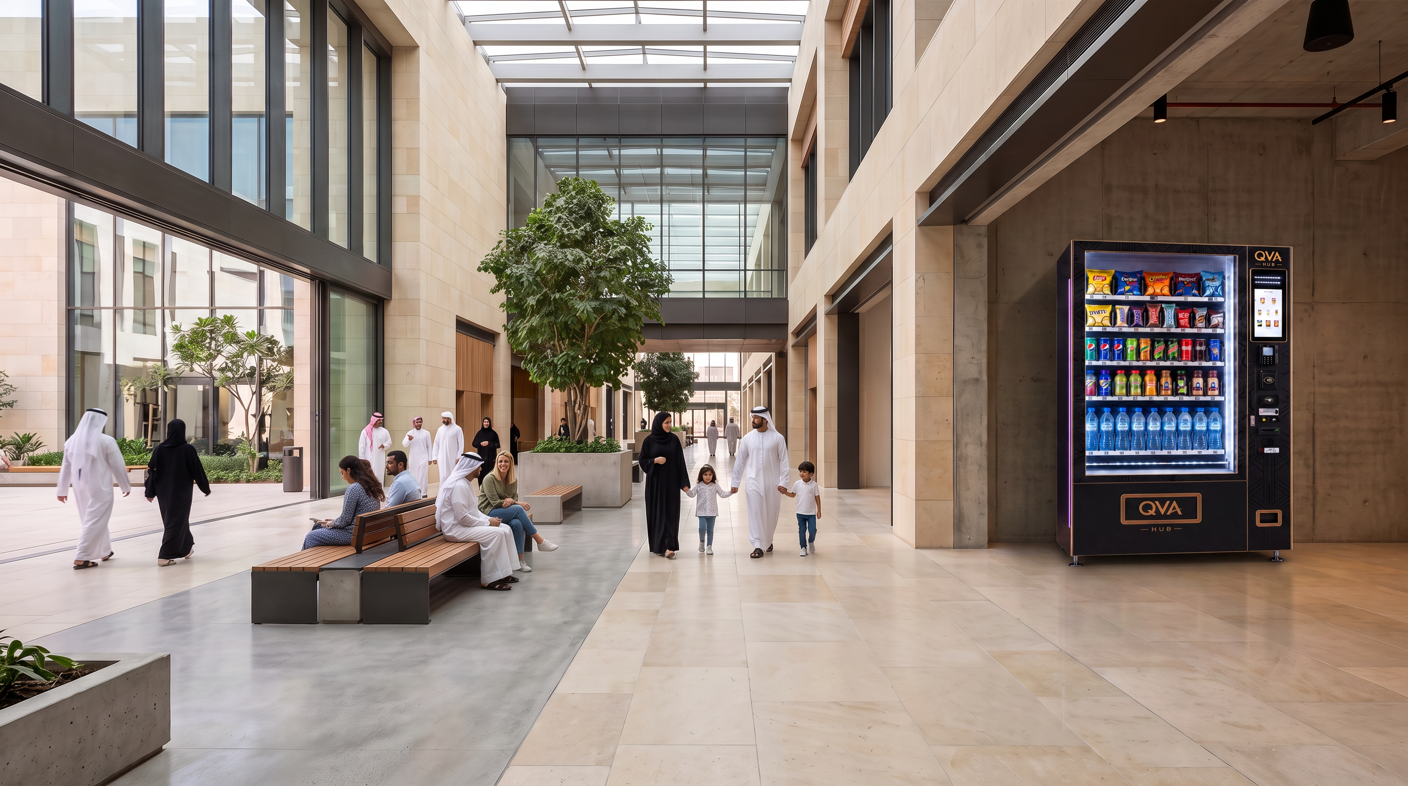 QVA HUB installed in a public & high-footfall spaces environment